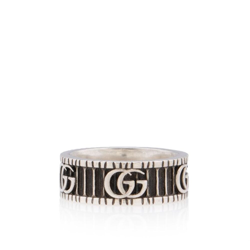 Gucci Sterling Silver GG Wide Ring - Size 7 1/2